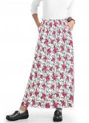Cargo pockets ladies skirt A Line Full Elastic waistband ladies skirt in Hey You Print