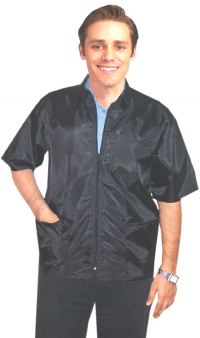 Spa jacket 3 pocket half sleeve with zipper (nylon fabric) 100% antron nylon