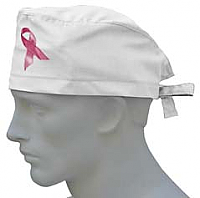 Pink ribbon cap solid poplin fabric